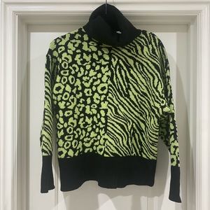 Zara Leopard Zebra Turtleneck Sweater Size M